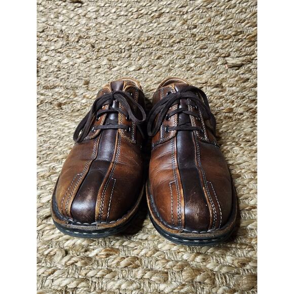 Clarks Brown Leather Lace-Up Men's 11.5 M Dress Shoes Durable Comfort Sole - Picture 3 of 12